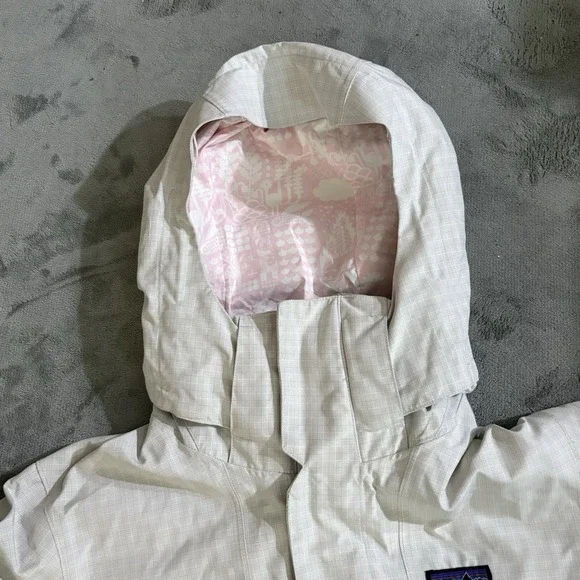 Patagonia Sidewall H2NO Full Zip Jacket Women's L Gray Pink Hooded‎ 51884 - Picture 2 of 7